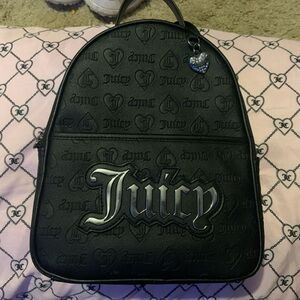 Juicy Couture Black and Silver Embossed Backpack